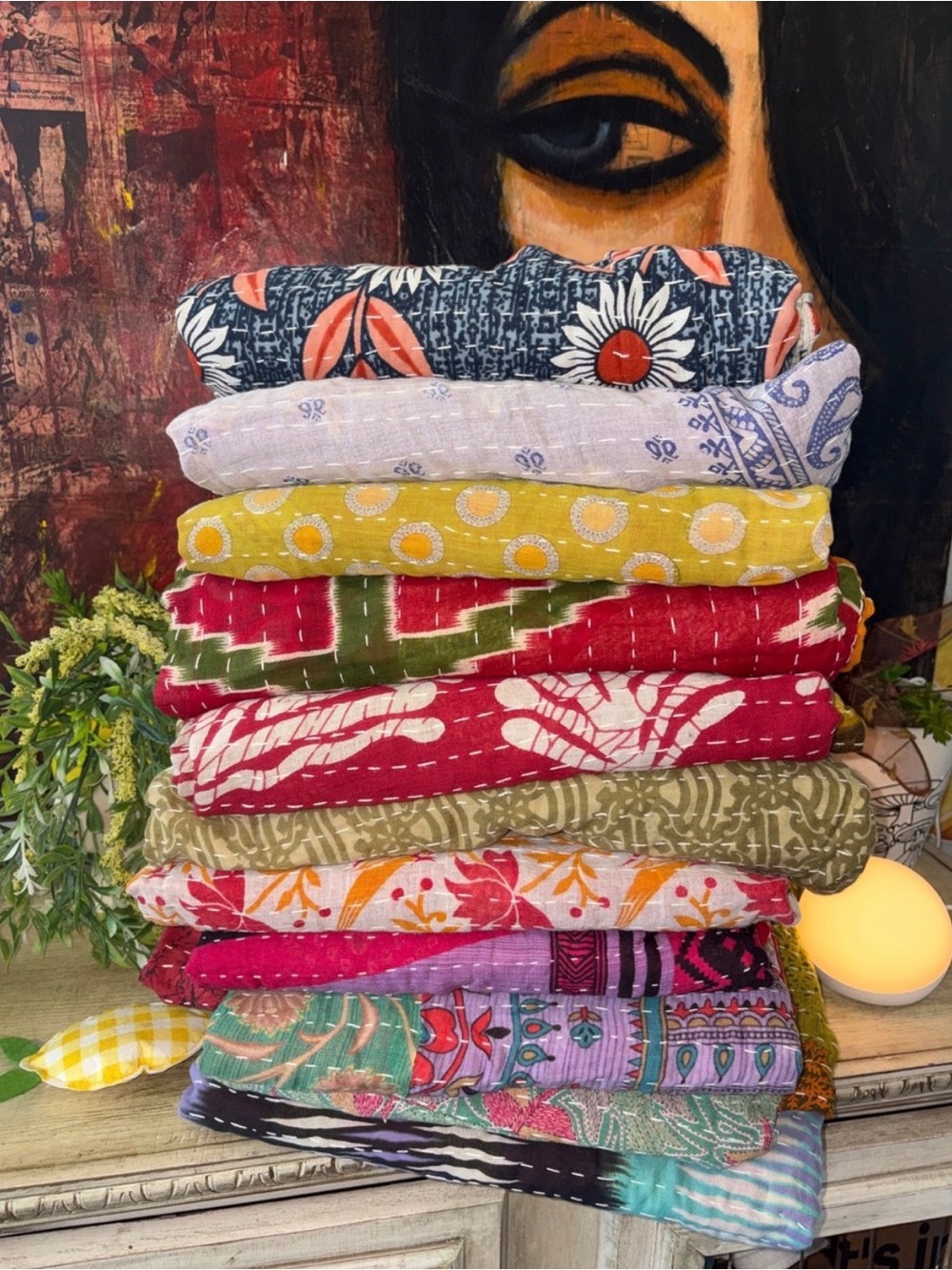 OutOfStock- Sept 18th Restock!  (1) Twin Size Kantha Throw NEW